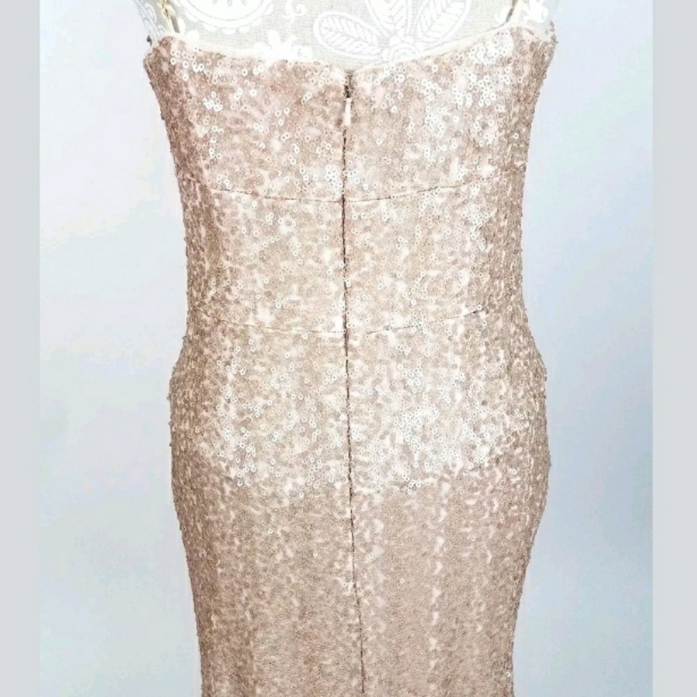 Nicole Miller New York sequin gown blush size 10 - Picture 4 of 8